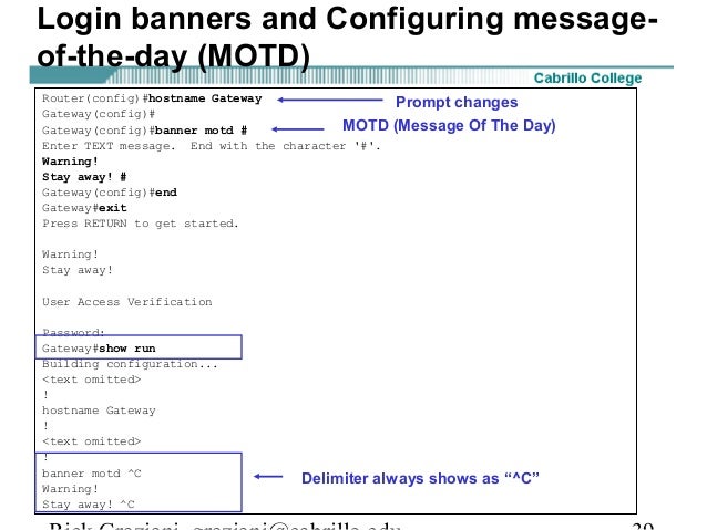 Ccna2 Mod3 Configuring A Router