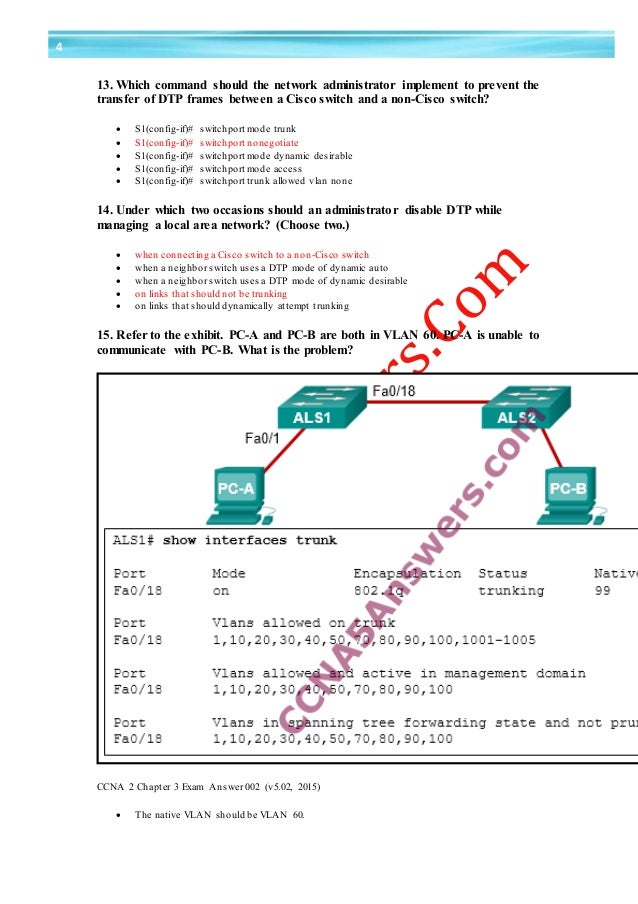 Ccna 2 Chapter 10 Exam