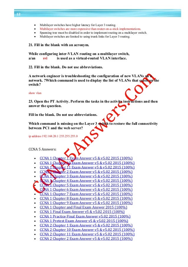 Ccna 2 chapter 5 exam answer v5