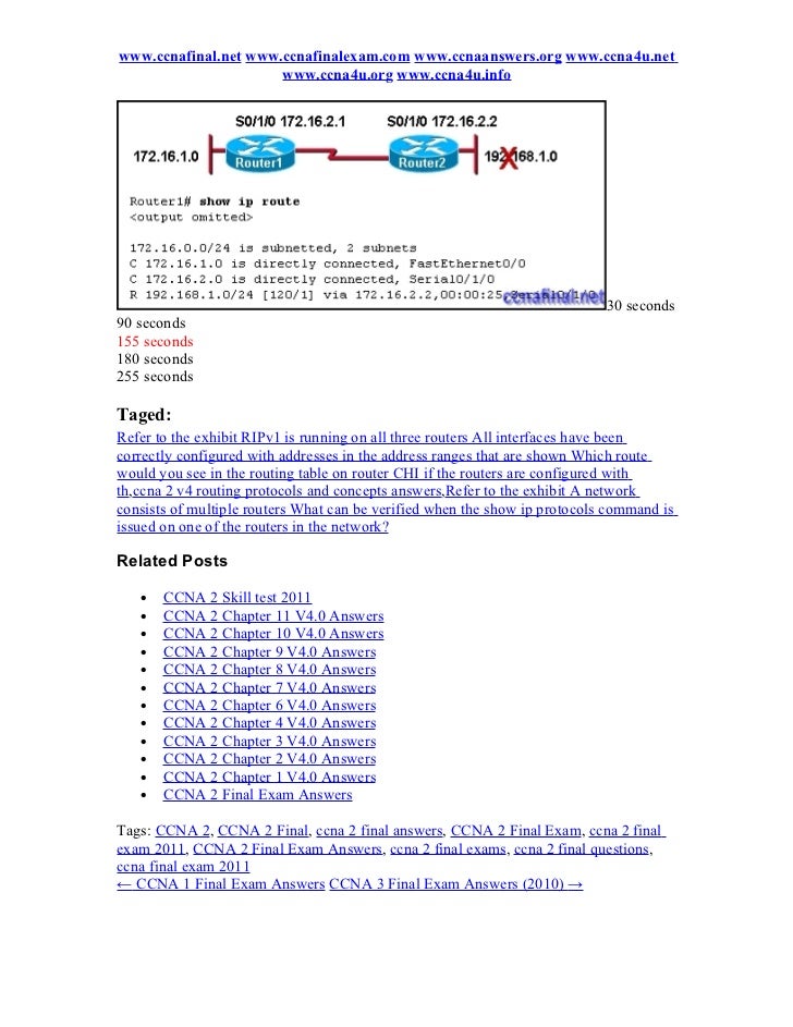Ccna 2 chapter 5 v4.0 answers 2011
