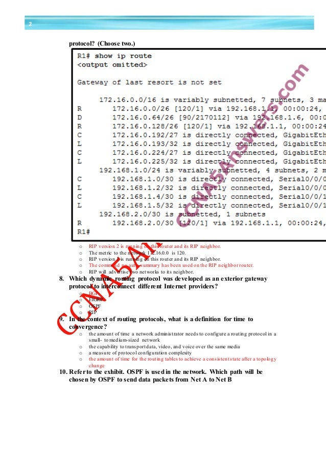 Ccna 2 chapter 7 exam answer v5
