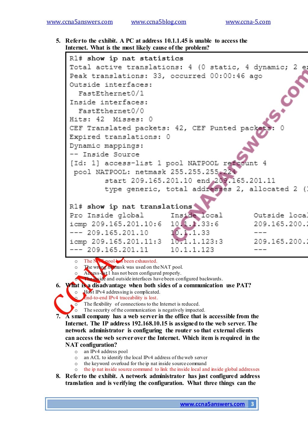 Ccna 2 Answers Final Exam