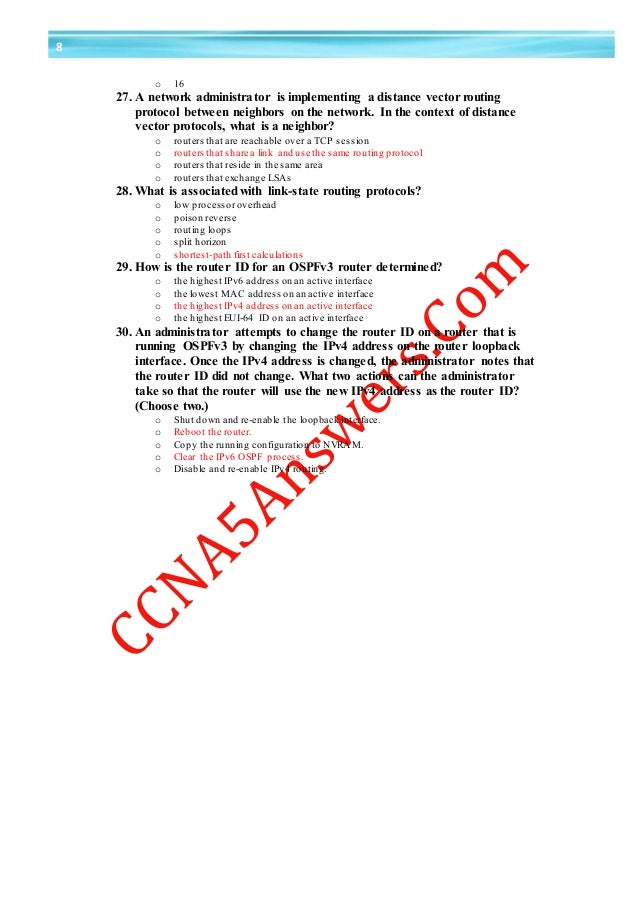 Ccna 2 Answers Final Exam