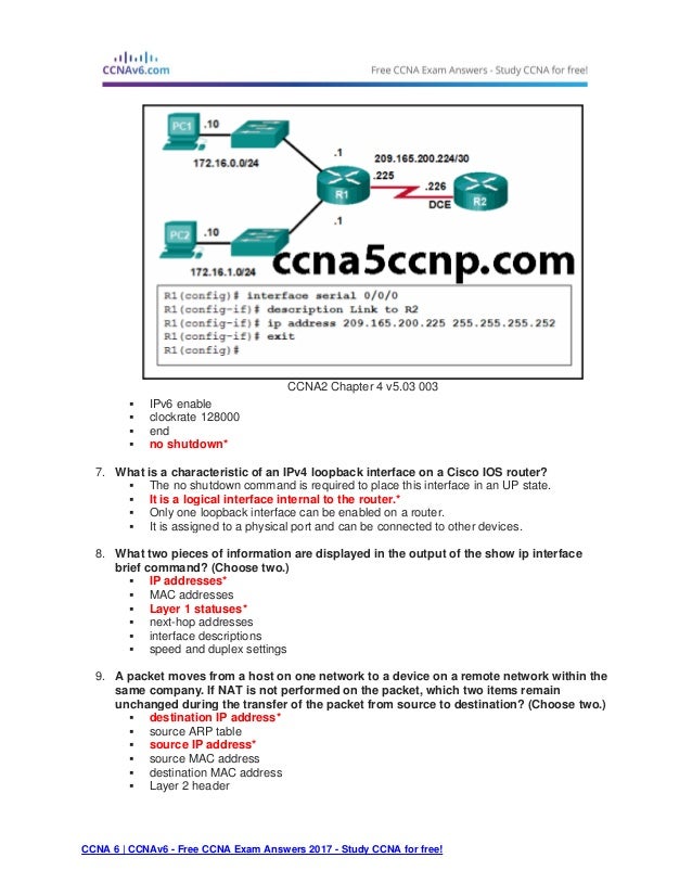 Cisco Ccna Chapter 2 Exam Answers