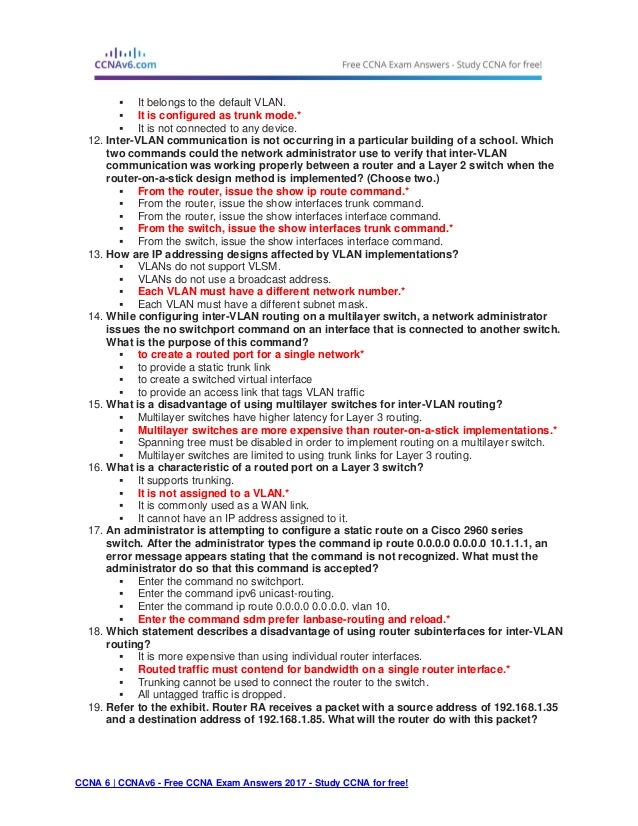 Ccna 2 (v5.0.3 + v6.0) chapter 5 exam answers 2017 100 full