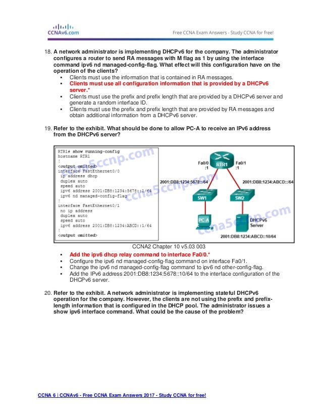 Ccna 2 Chapter 10 Exam