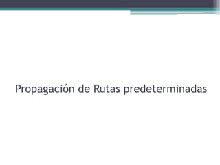 Propagación de Rutas predeterminadas
 