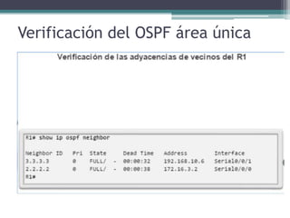 Verificación del OSPF área única
 