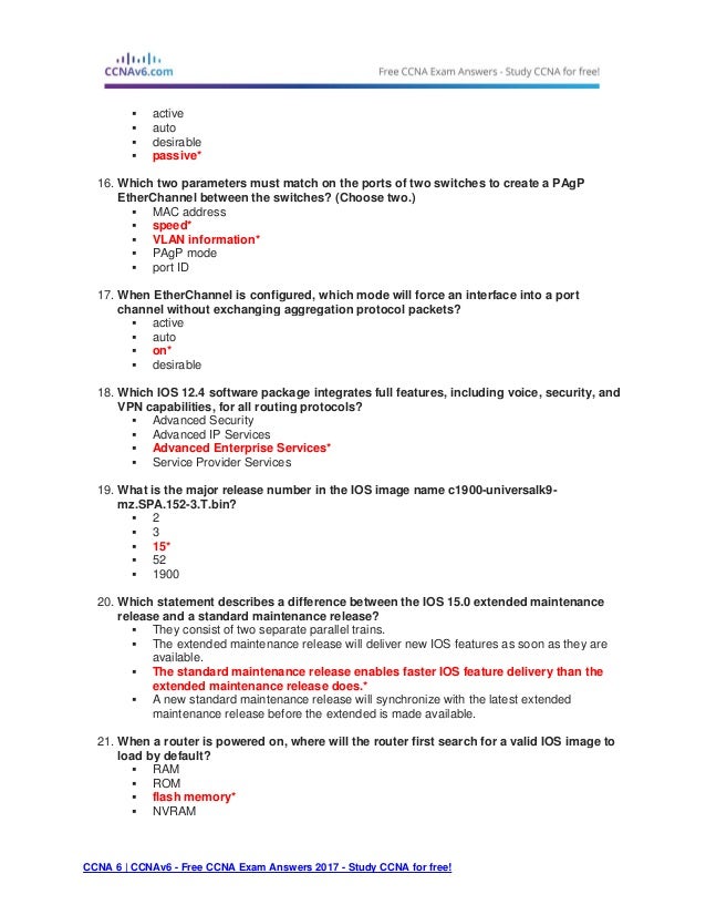 Ccna 3 Final Exam Answers