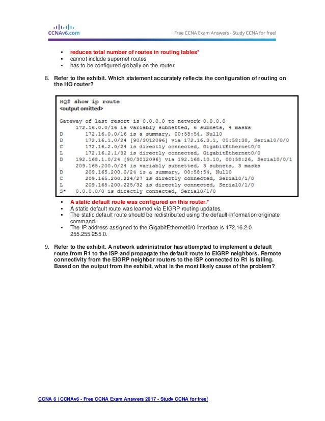 Ccna 1 Chapter 8 Exam Answers