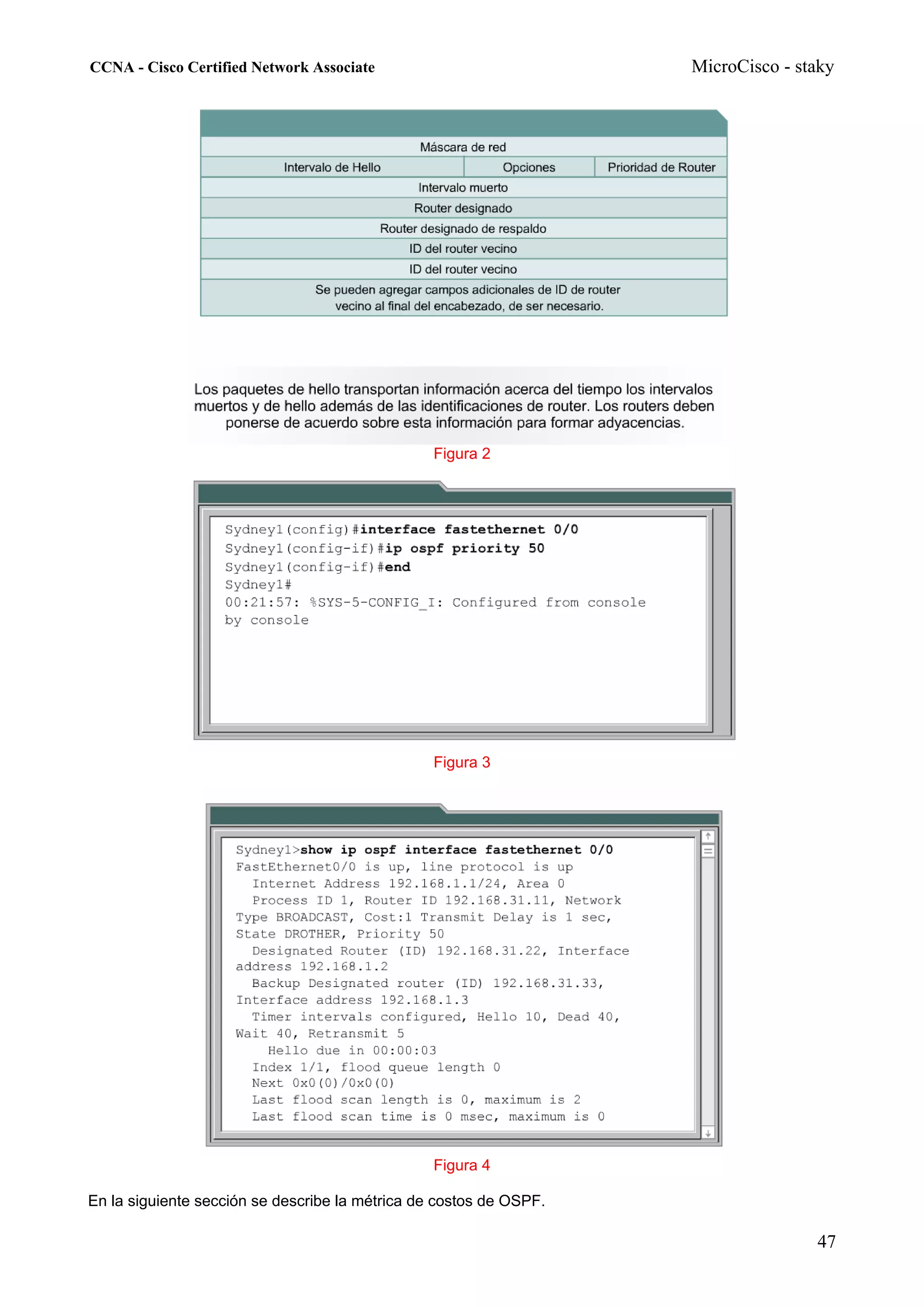CCNA - Cisco Certified Network Associate                            MicroCisco - staky




                                                 Figura 2




                                                 Figura 3




                                                 Figura 4

En la siguiente sección se describe la métrica de costos de OSPF.

                                                                                   47
 