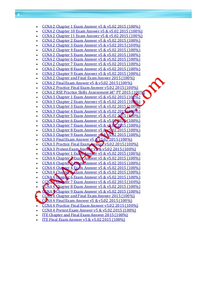 Ccna 4 Chapter 4 Exam Answers