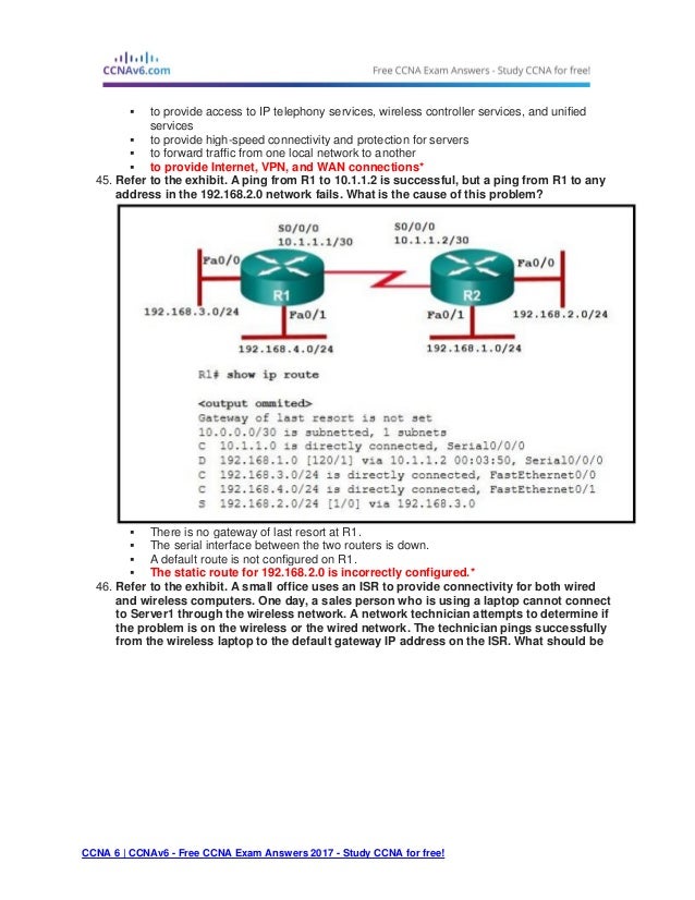 Ccna 4 Chapter 4 Exam Answers