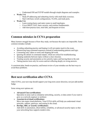 Ccna Basic Programs CCNA Certification Training: From Learning to Career Success | PDF