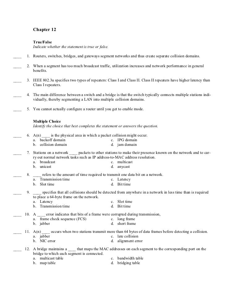 Ccna Basic Switching And Switch Configuration Questions