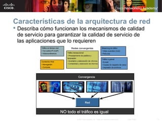 Características de la arquitectura de red
 Describa cómo funcionan los mecanismos de calidad
de servicio para garantizar la calidad de servicio de
las aplicaciones que lo requieren

© 2007 Cisco Systems, Inc. Todos los derechos reservados.

Cisco Public

17

 
