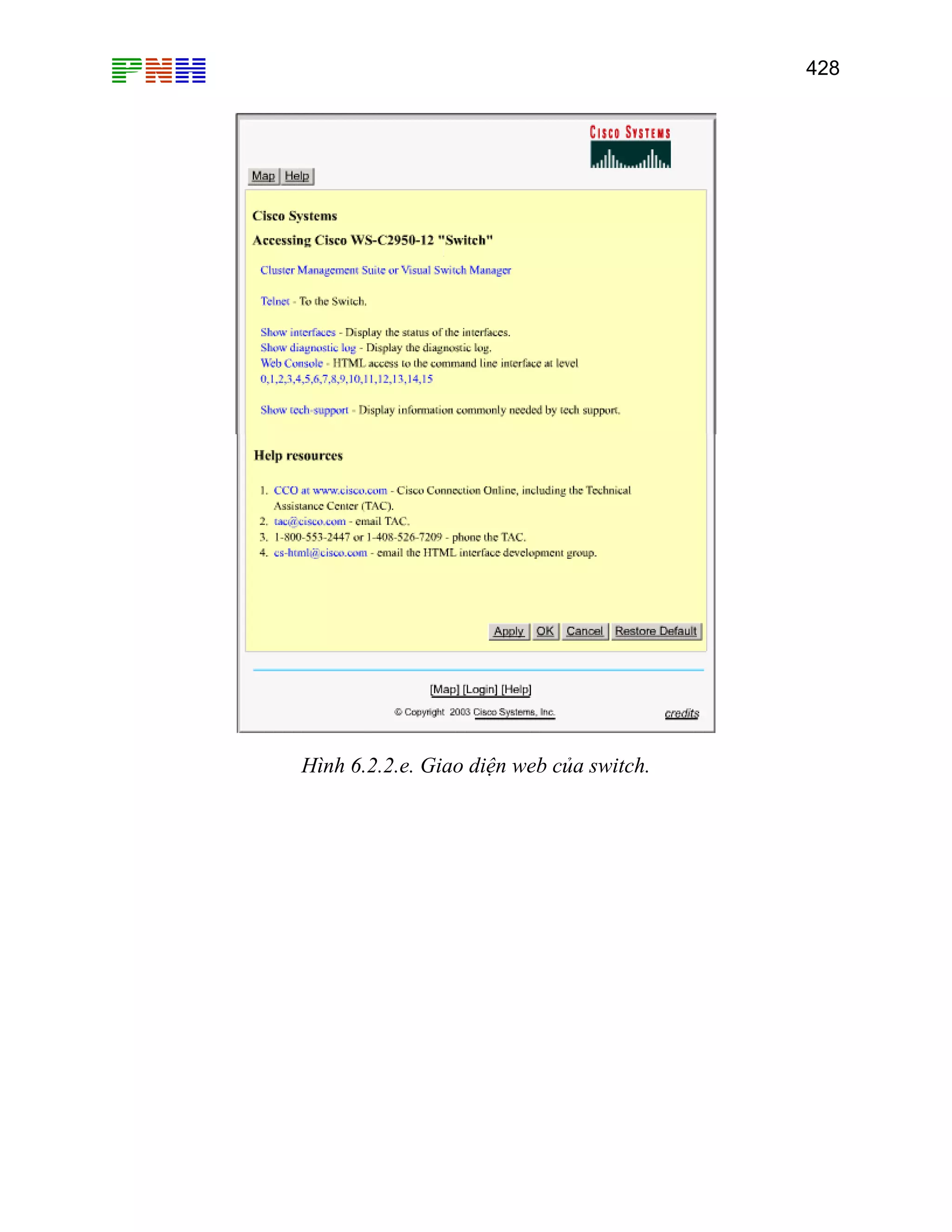 428
Hình 6.2.2.e. Giao diện web của switch.
 