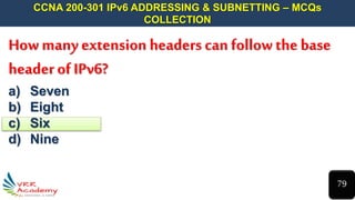 CCNA 200-301 IPv6 addressing and subnetting MCQs Collection | PPTX
