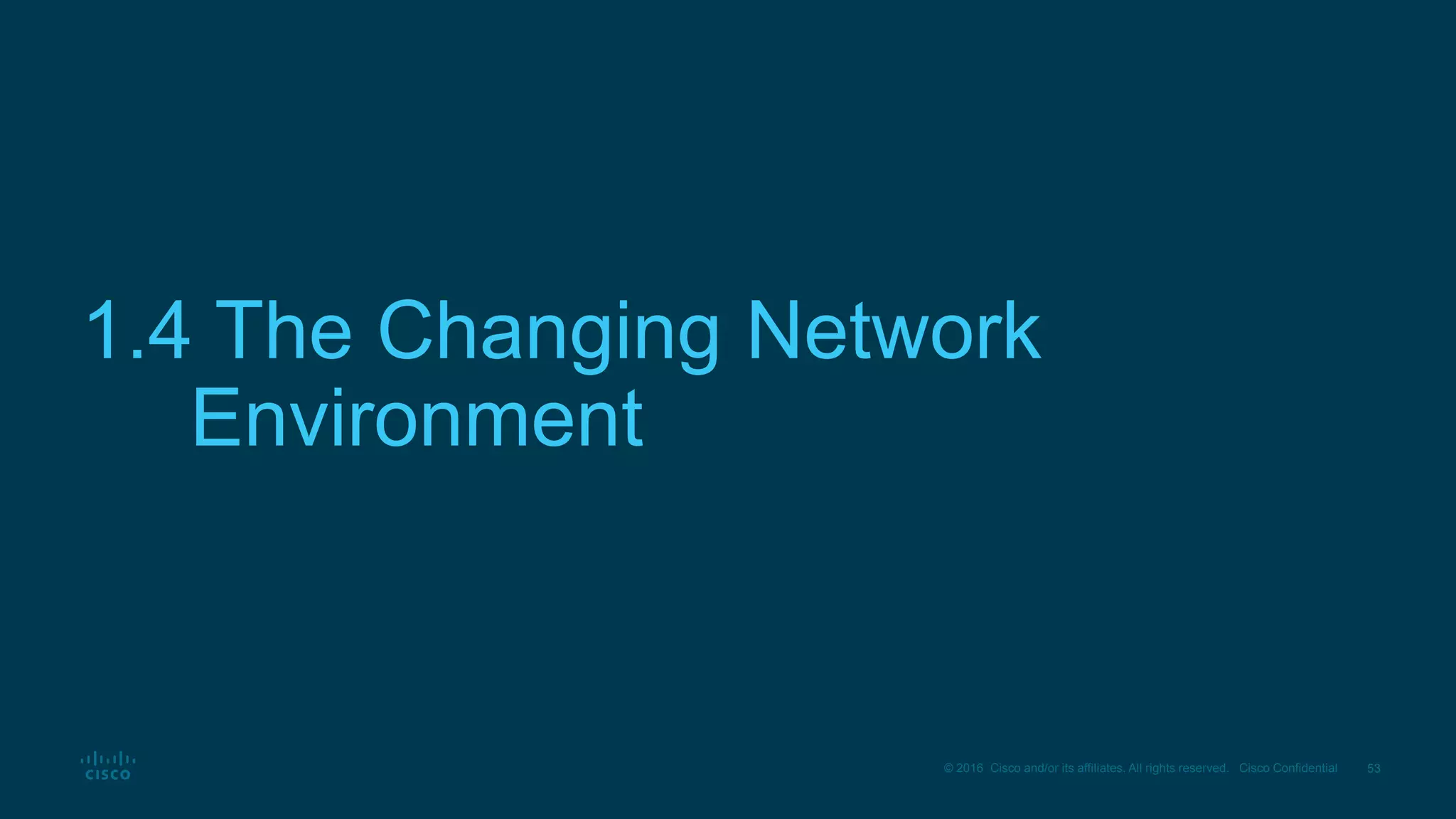 53© 2016 Cisco and/or its affiliates. All rights reserved. Cisco Confidential
1.4 The Changing Network
Environment
 