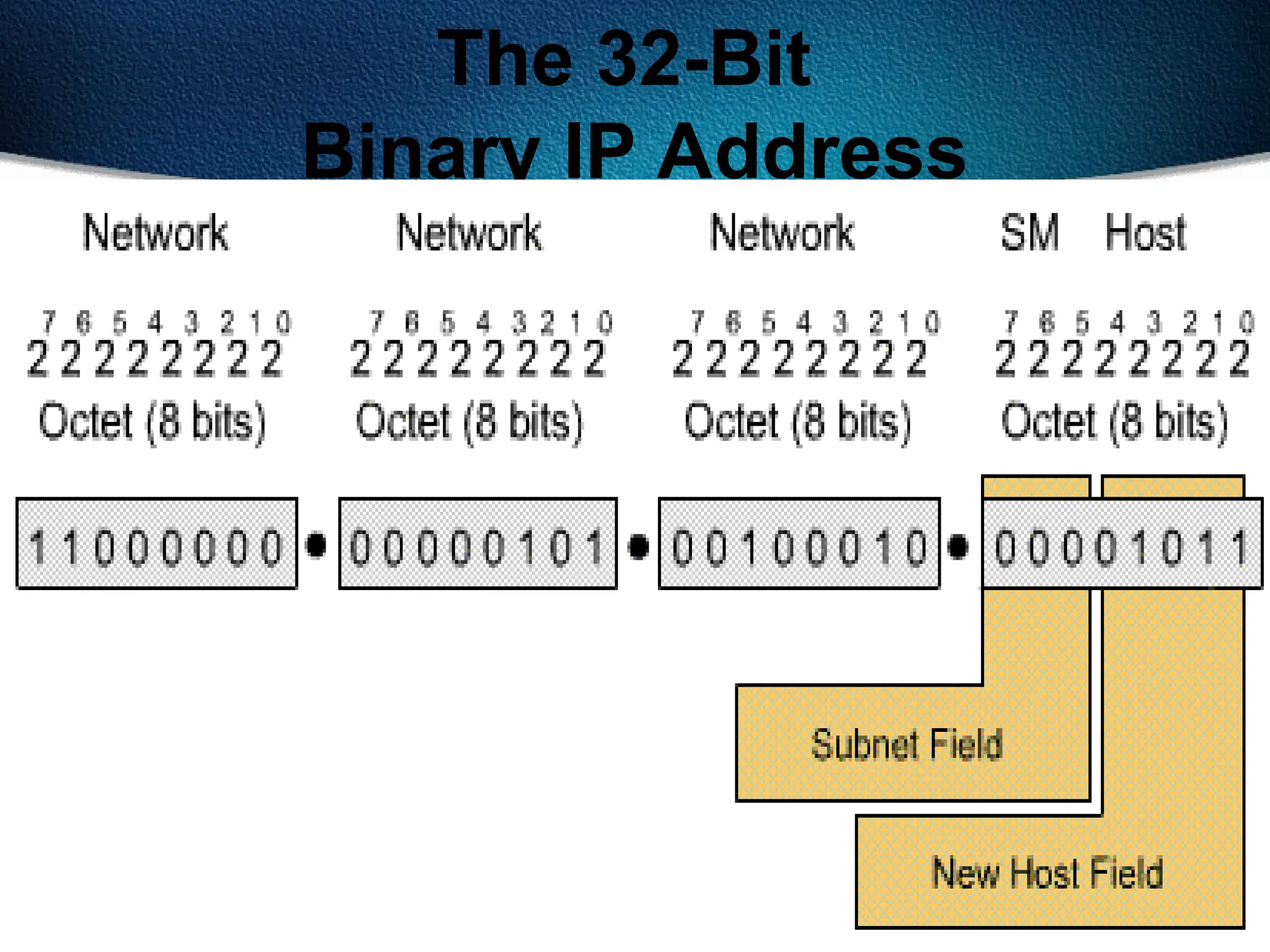 148
The 32-Bit
Binary IP Address
 