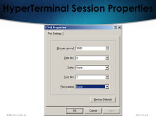 175
HyperTerminal Session Properties
 