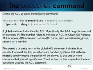 372
The access-list command
 