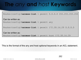 382
The any and host Keywords
 