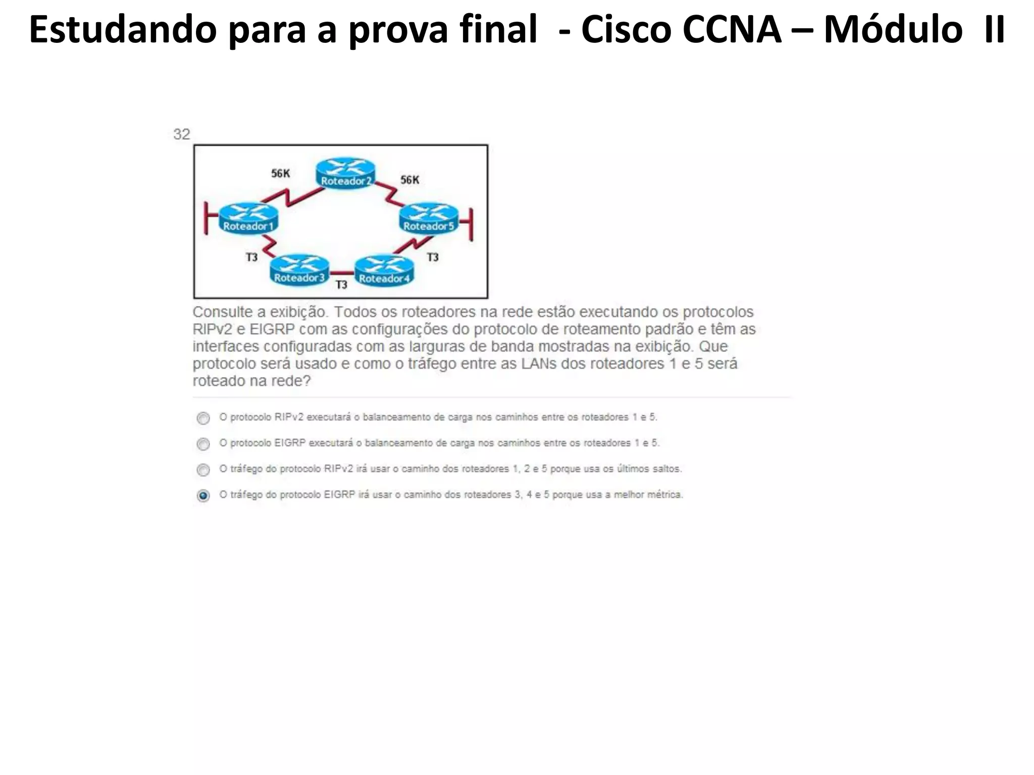 Estudando para a prova final - Cisco CCNA – Módulo II
 
