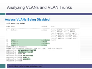 Analyzing VLANs and VLAN Trunks
©2015 Amir Jafari – www.amir-Jafari.com
Access VLANs Being Disabled
 