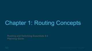 3
© 2016 Cisco and/or its affiliates. All rights reserved. Cisco Confidential
Chapter 1: Routing Concepts
Routing and Switching Essentials 6.0
Planning Guide
 