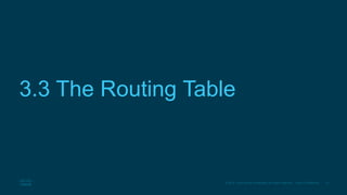 31
© 2016 Cisco and/or its affiliates. All rights reserved. Cisco Confidential
3.3 The Routing Table
 