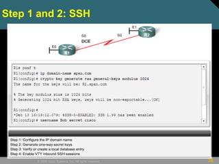 36© 2009 Cisco Systems, Inc. All rights reserved.
Step 1 and 2: SSH
 