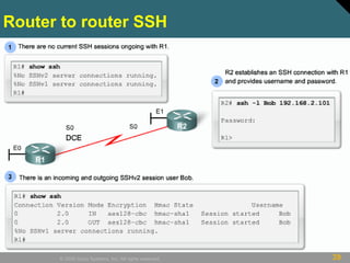 39© 2009 Cisco Systems, Inc. All rights reserved.
Router to router SSH
 