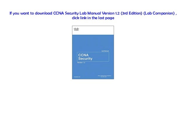 [#PDF~] CCNA Security Lab Manual Version 1.2 (3rd Edition) (Lab Compa…