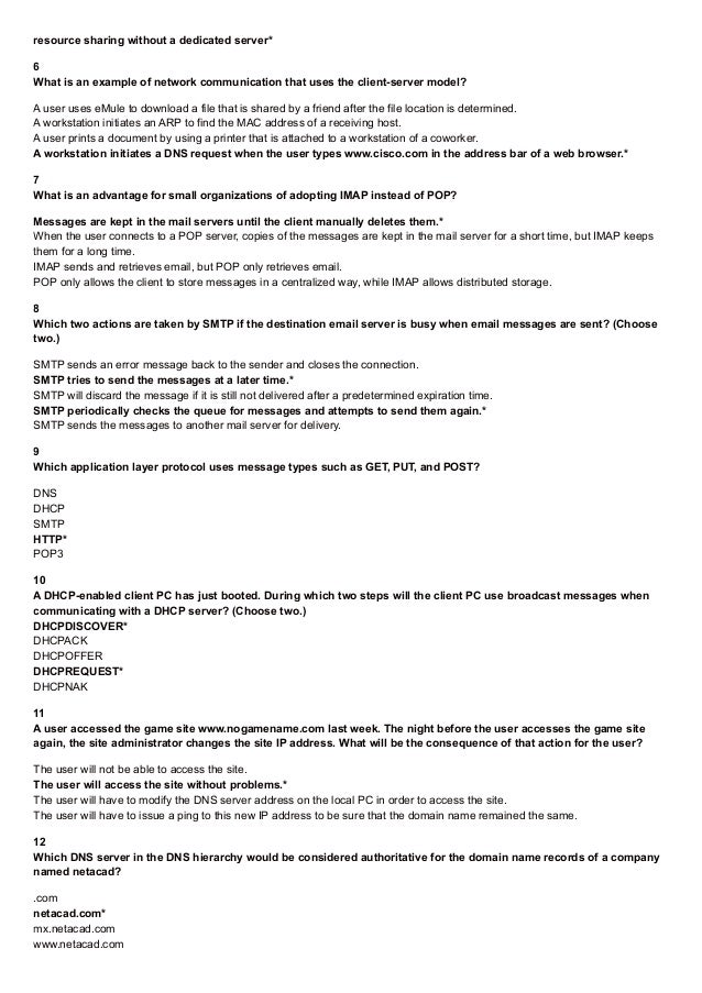 Ccna 1 Answers Chapter 10