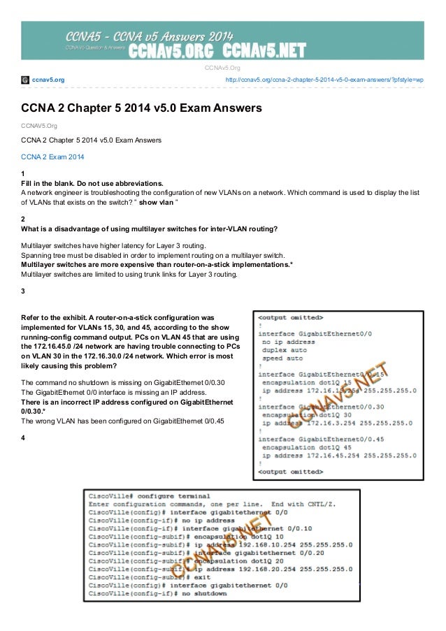 Ccna 2 Chapter 10 Exam
