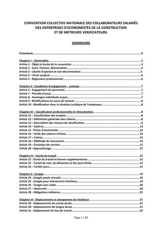 CONVENTION COLLECTIVE NATIONALE DES COLLABORATEURS SALARIÉS
DES ENTREPRISES D'ECONOMISTES DE LA CONSTRUCTION
ET DE METREUR...