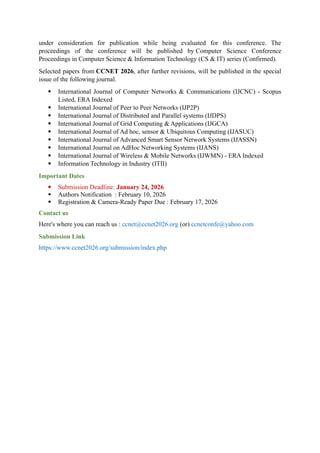 13th International Conference on Computer Networks & Communications ...