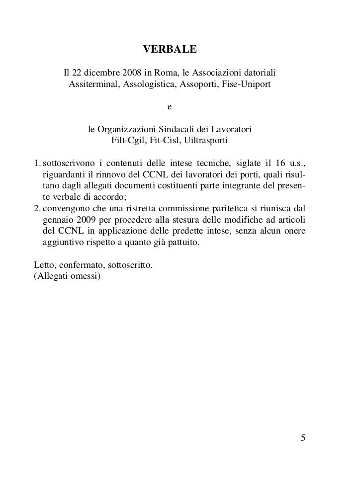 Ccnl Porti c c n l dei lavoratori dei porti Ccnl Porti c c n l dei lavoratori dei porti