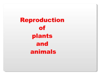 Reproduction  of  plants  and  animals 