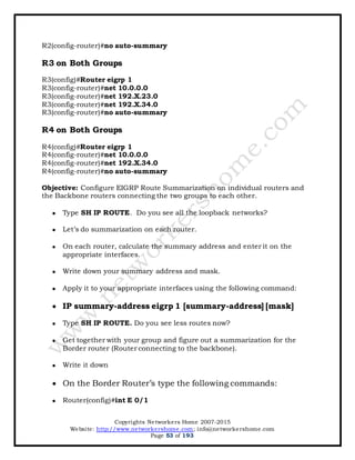 CCNP Routing Workbook | PDF