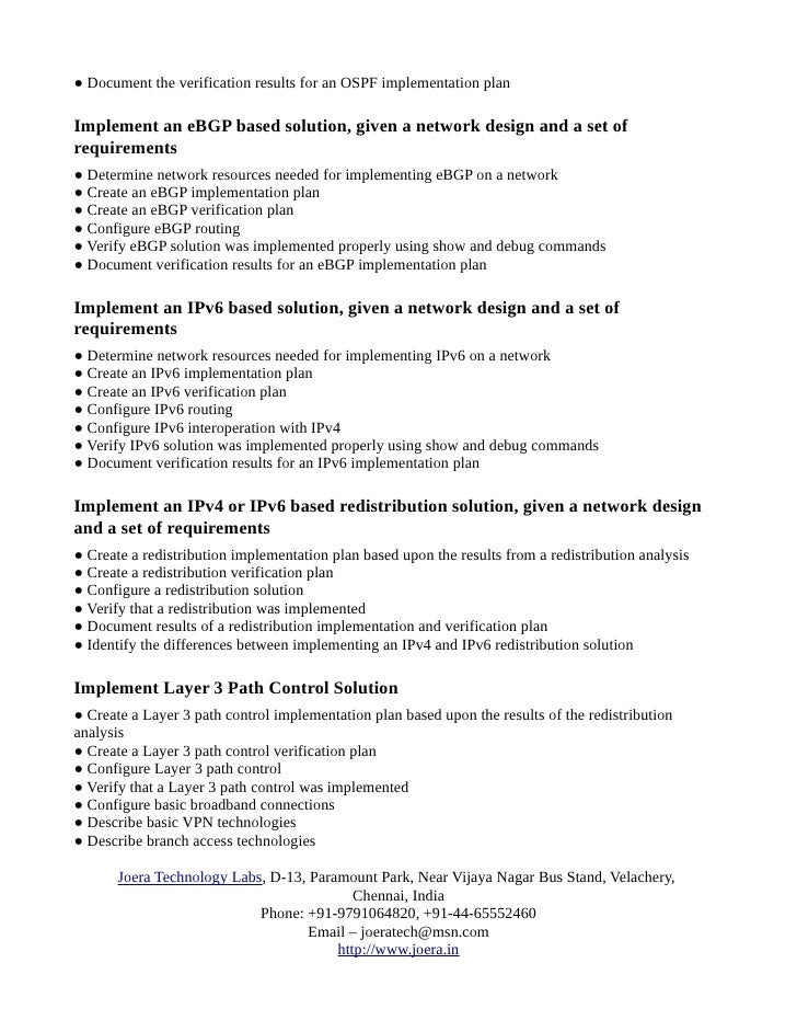 CCNP syllabus www.joera.in