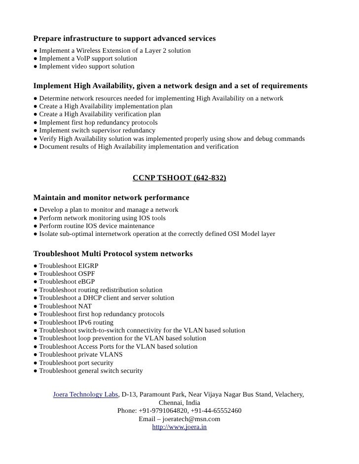 CCNP syllabus www.joera.in