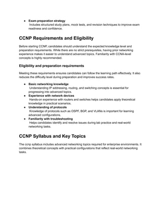 CCNP Certification Guide for Network Engineers Step by Step | PDF