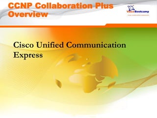 222
CCNP Collaboration Plus
Overview
Cisco Unified Communication
Express
 