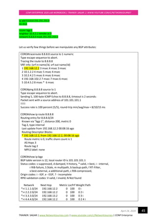 Ccnp enterprise workbook v1.0 bgp zero to hero | PDF