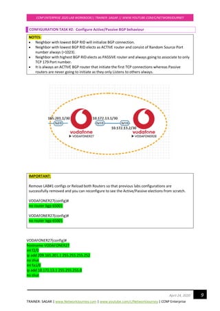 Ccnp enterprise workbook v1.0 bgp zero to hero | PDF