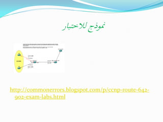 ‫منوذج لالختبار‬

http://commonerrors.blogspot.com/p/ccnp-route-642902-exam-labs.html

 