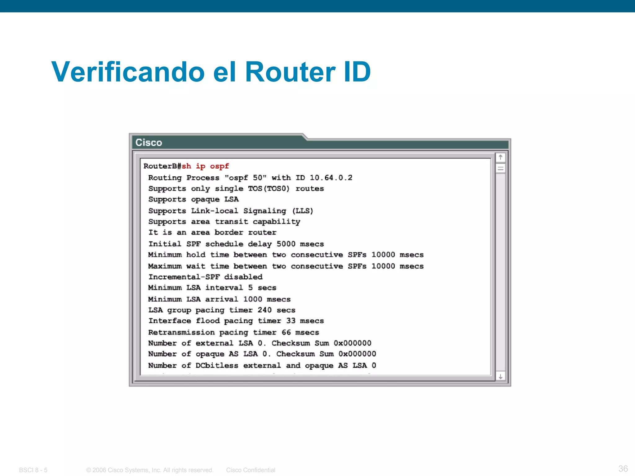 Verificando el Router ID 