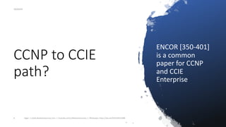CCNP to CCIE
path?
ENCOR [350-401]
is a common
paper for CCNP
and CCIE
Enterprise
16/04/20
Sagar || www.NetworkJourney.com || Youtube.com/c/NetworkJourney || Whatsapp: https://wa.me/9197395210884
 